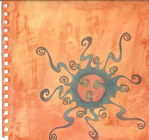 Blue Tattoo Swirly Circle