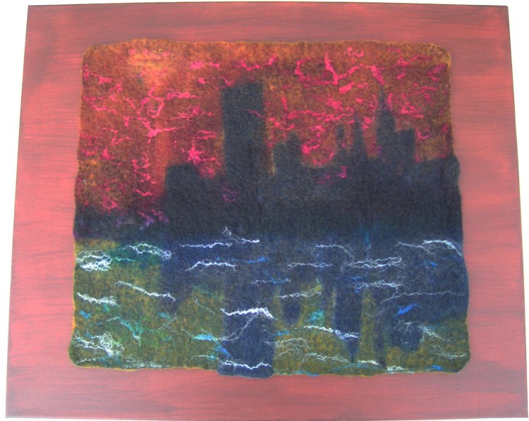 Monet Inspired Felt on Canvas