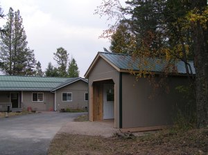Garage and House