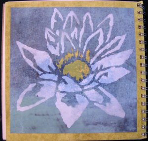 Water Lily Stencil in My Sketch Book